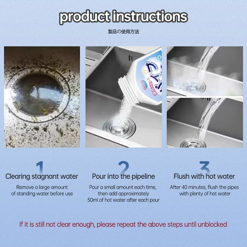 Japan Powerful Sink Drainer Cleaner 💧🚿